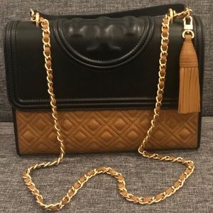 Tory Burch Fleming Convertible Shoulder Bag in Colorblock Size Big